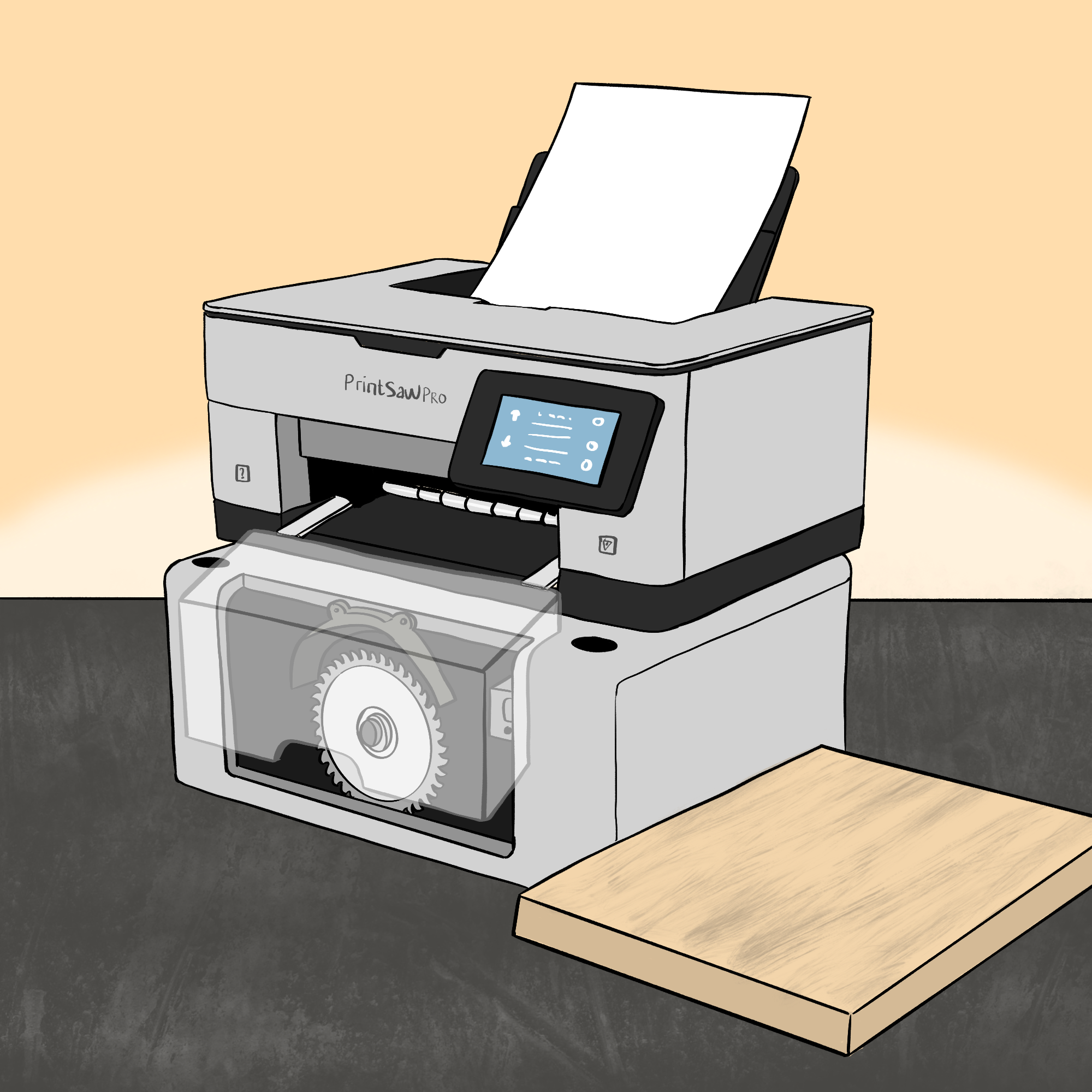 Do you sometimes need to print things and saw things at the same time? Of course you do, and if you don’t have a bit of a look at yourself. With PrintSaw suddenly doing these two things takes half the time (or the same amount of time as doing just one activity). Get yours today.